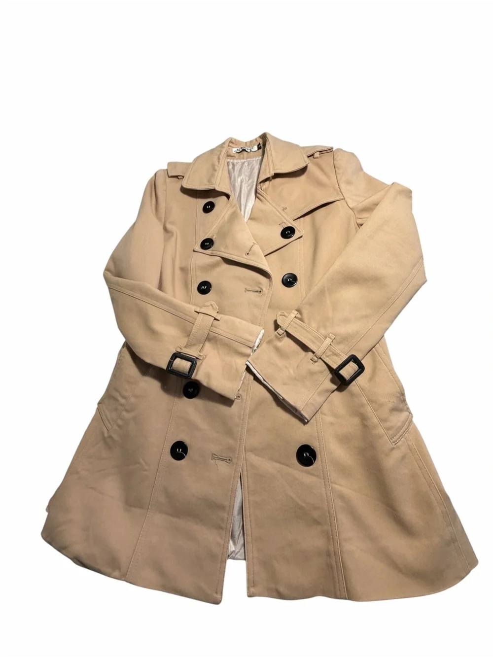 Burberry Brit Women's Double-Breasted Tan Trench Coat Sz Small - Picture 4 of 11